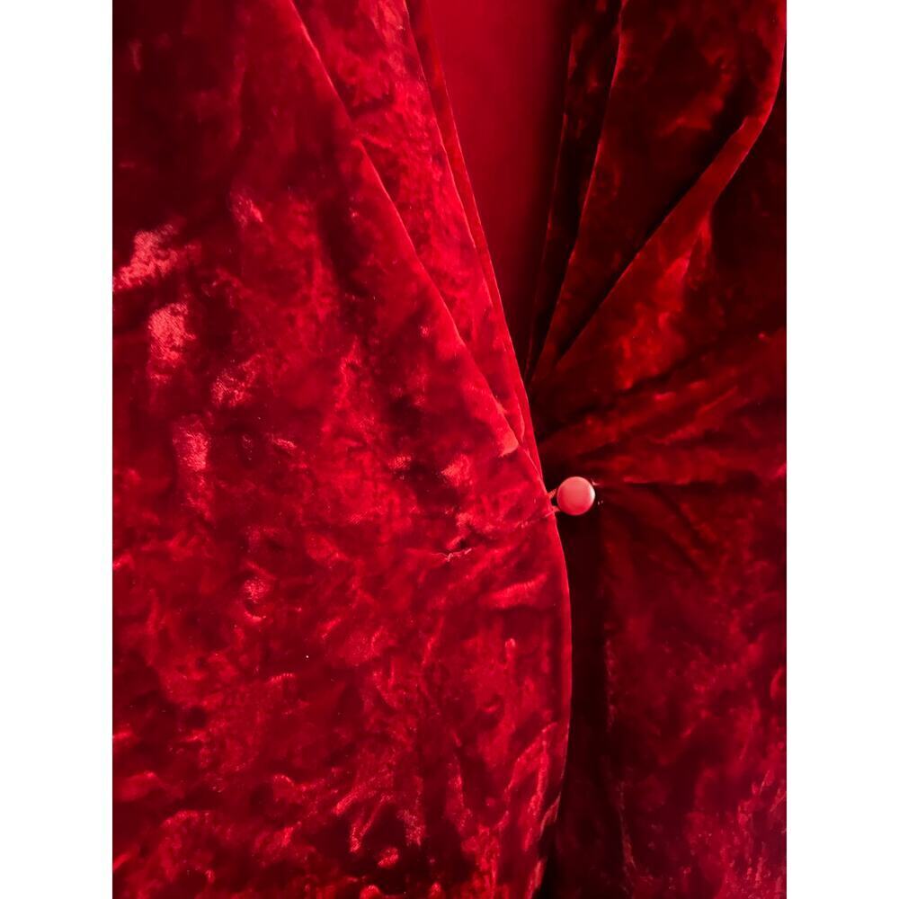 Saint Laurent Rive Gauche Vintage Velvet Single Button Jacket Red 38/ 4/ Small - Picture 7 of 7